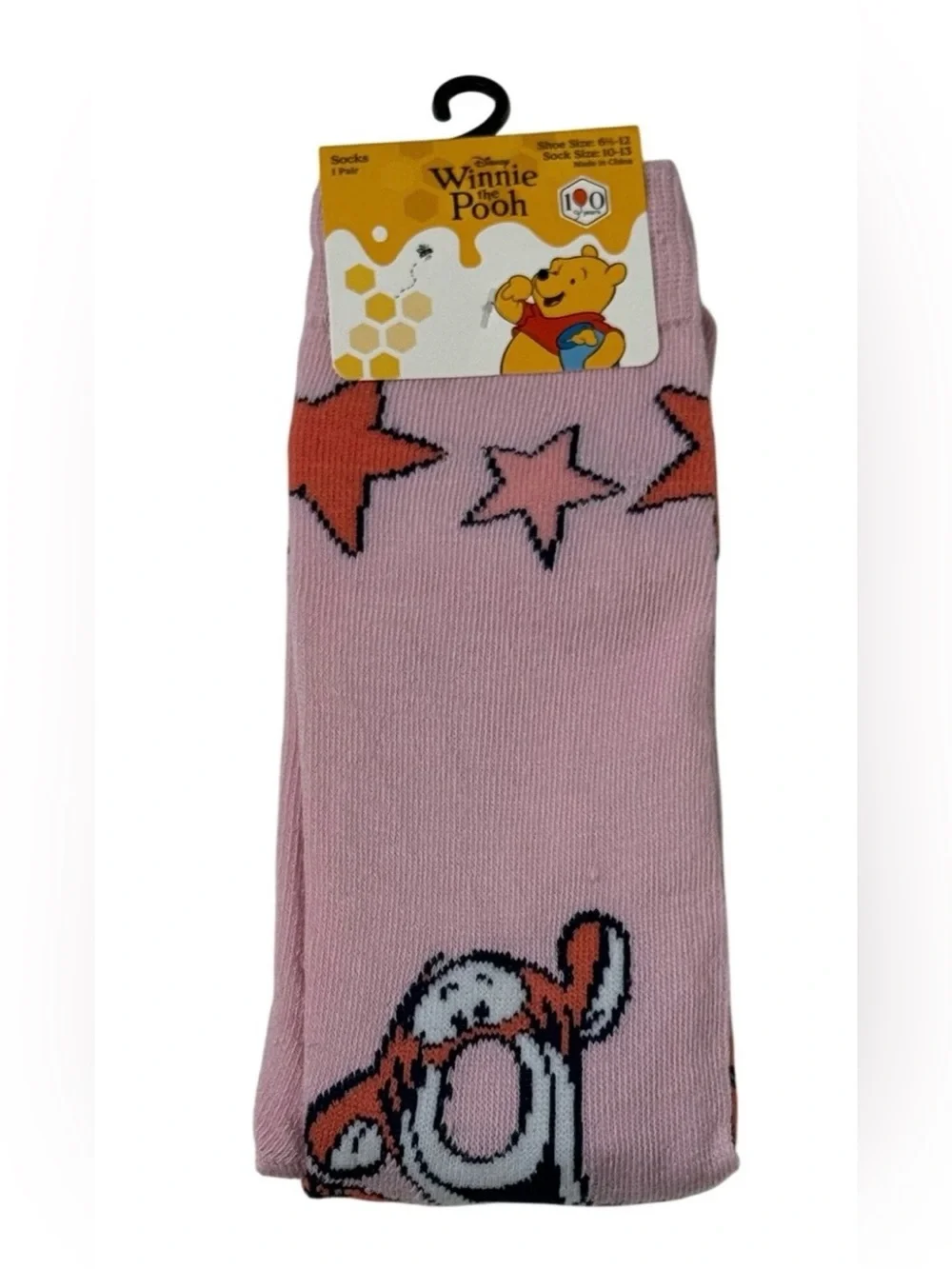 Disney Winnie The Pooh. Tigger Socks pink 6 1/2 - 12 NWT